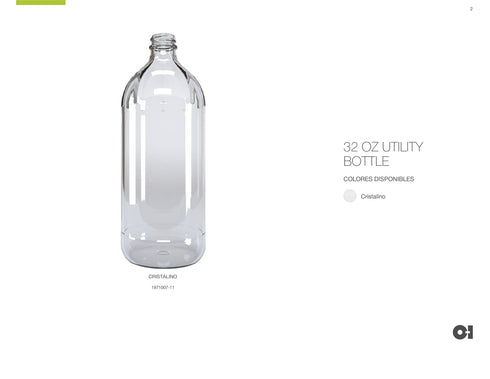 Botella Uitility Bottle 32 Oz Cristalino