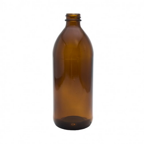 Botella Redonda Industrial 480 ml Ambar Rosca 28400