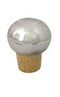 Tapon Plastico Plata Espejo con Corcho Sintetico 27 x 22