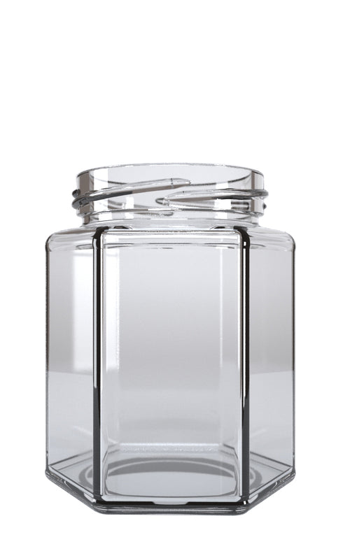 Tarro 9 Oz Hexagonal Twist Off 63 Cristalino