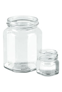 Tarro Hexagonal 30 ml Twist Off 38 Cristalino